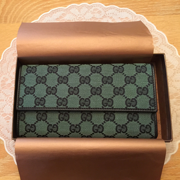 Gucci Accessories - GUCCI/GUCCISSIMA/BLUE GREEN/CHECKBOOK WALLET